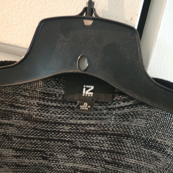 Iz Byer Charcoal and Black Open Front Cardigan - Picture 2 of 4